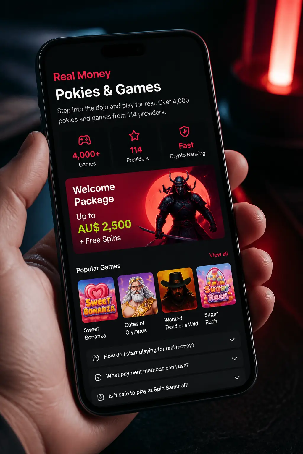 Spin Samurai Casino Real Money Pokies & Games visual guide for Spin Samurai Casino